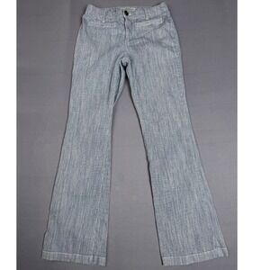 Chicos Platinum Denim Flare Leg Jeans Size 0.5 Blue‎ Stripe Pants